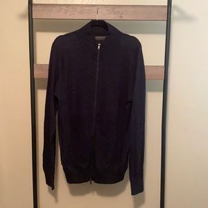 Velvet Men Zip Up Sweater Navy